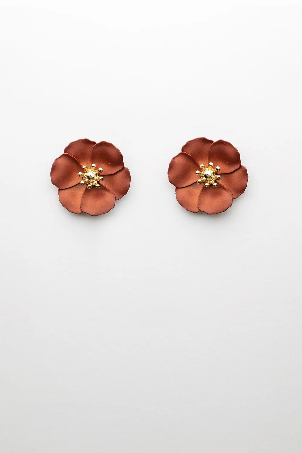 Bow19 Flower Small Earring, Poltettu oranssi
