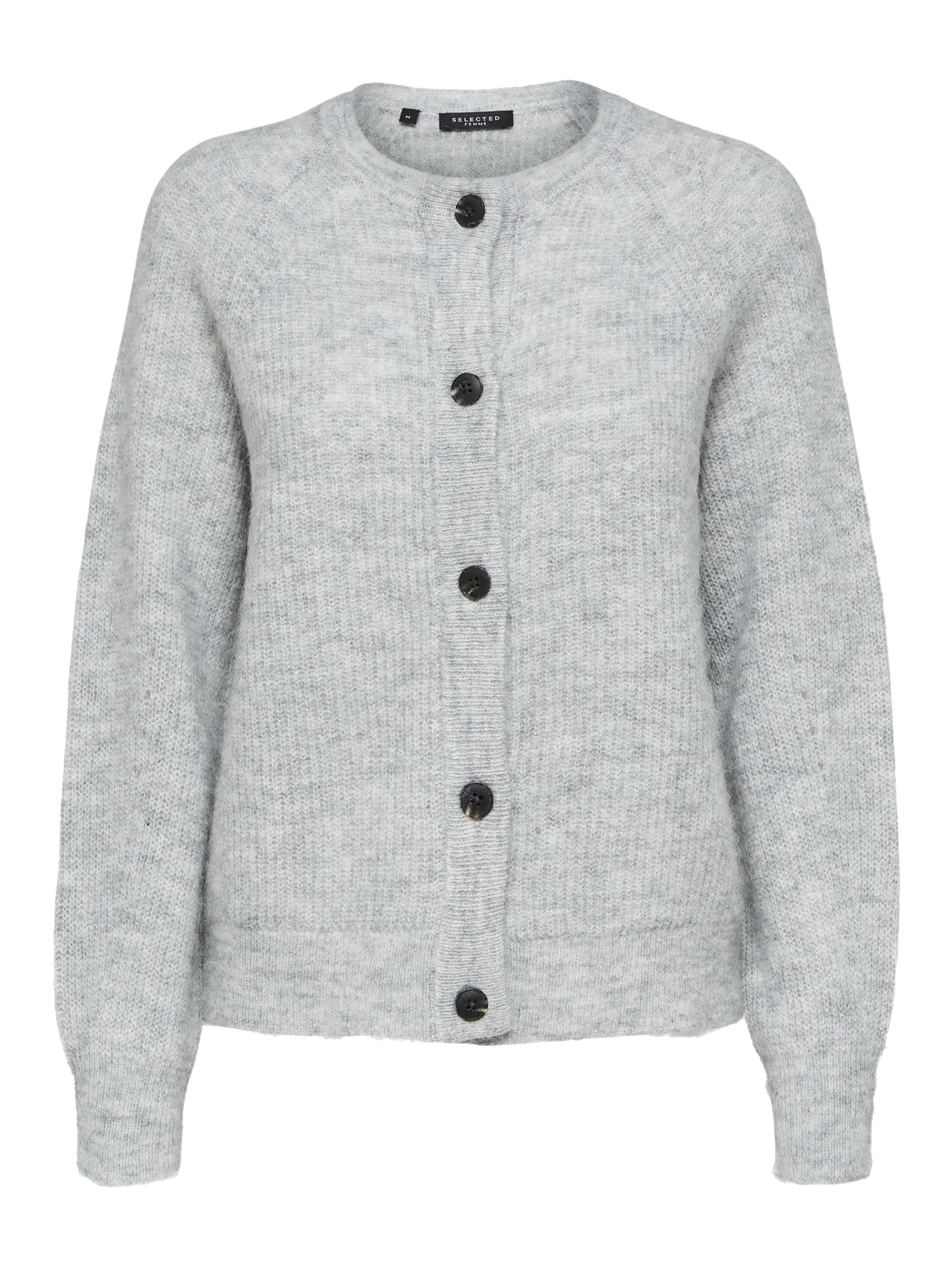 Selected Women naisten neuletakki Lulu Knit Short Cardigan, Light Grey Melange