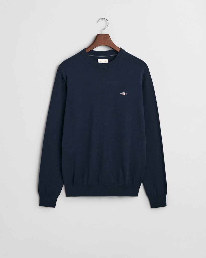 Gant miesten neulepusero CTN-WO C-Neck, tummansininen