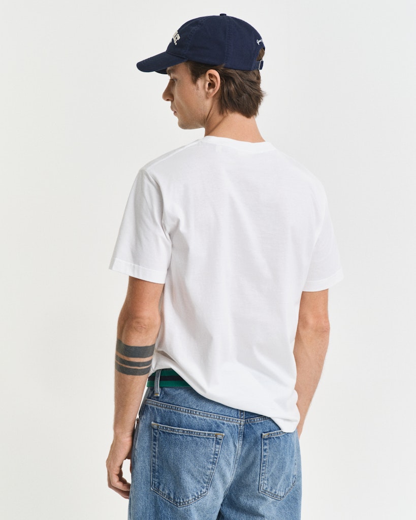 Gant miesten t-paita K Reg Archive Shield EMB SS T-Shirt, valkoinen