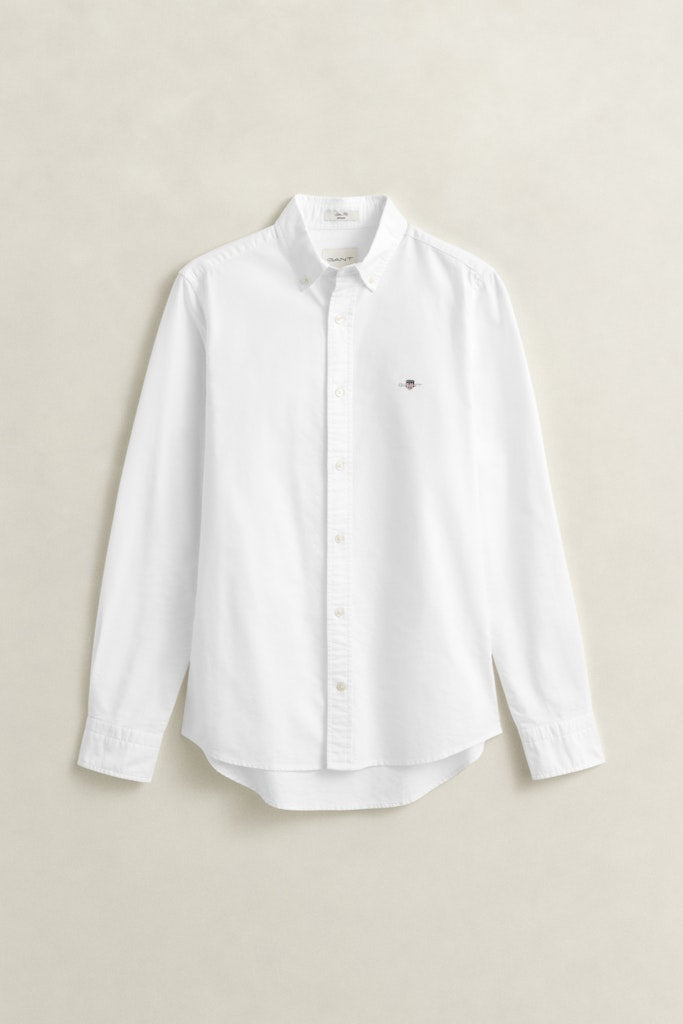 Gant miesten kauluspaita Slim Fit Classic Poplin Shirt, Valkoinen