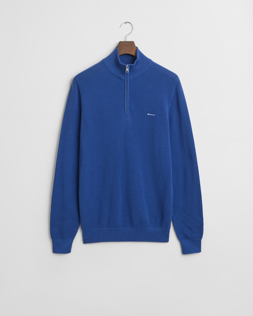 Gant miesten neule Cotton Pique Half Zip, sininen