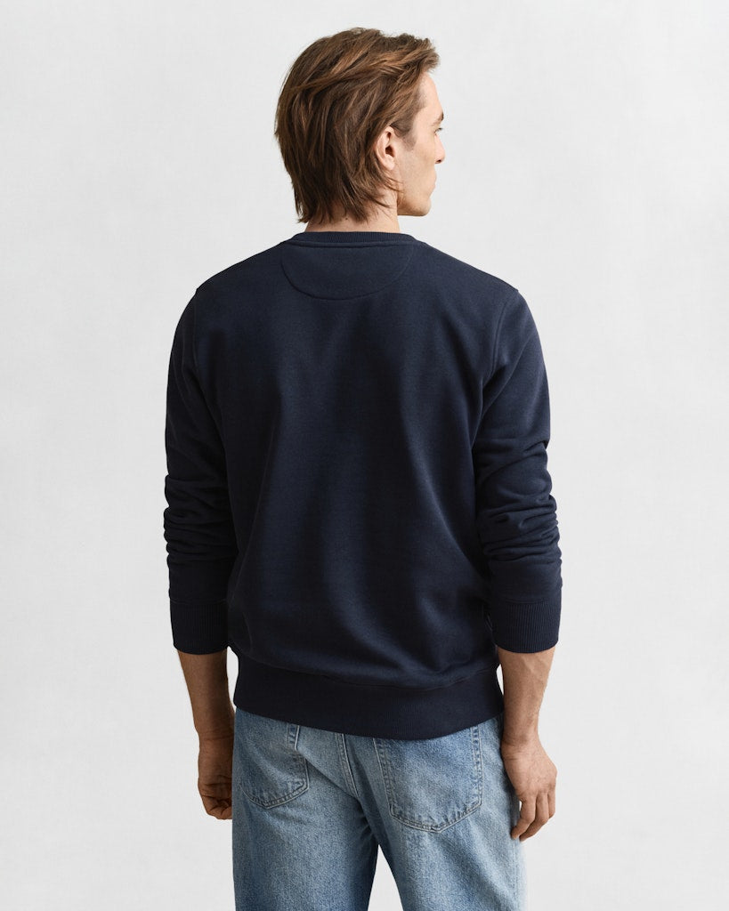 Gant miesten neulepusero Shield C-Neck, tummansininen