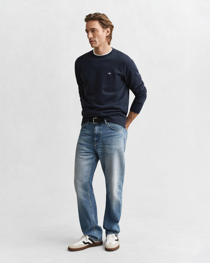 Gant miesten neulepusero Shield C-Neck, tummansininen