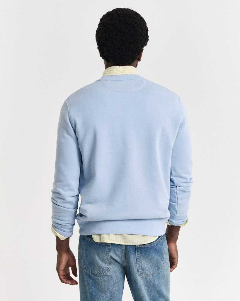 Gant miesten neulepusero Regular Shield C-Neck Sweater, vaaleansininen