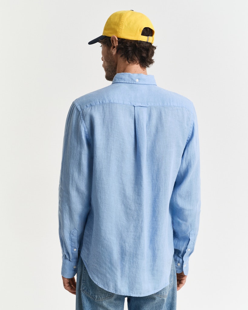Gant miesten kauluspaita K Reg Garment Dyed Linen Shirt, vaaleansininen
