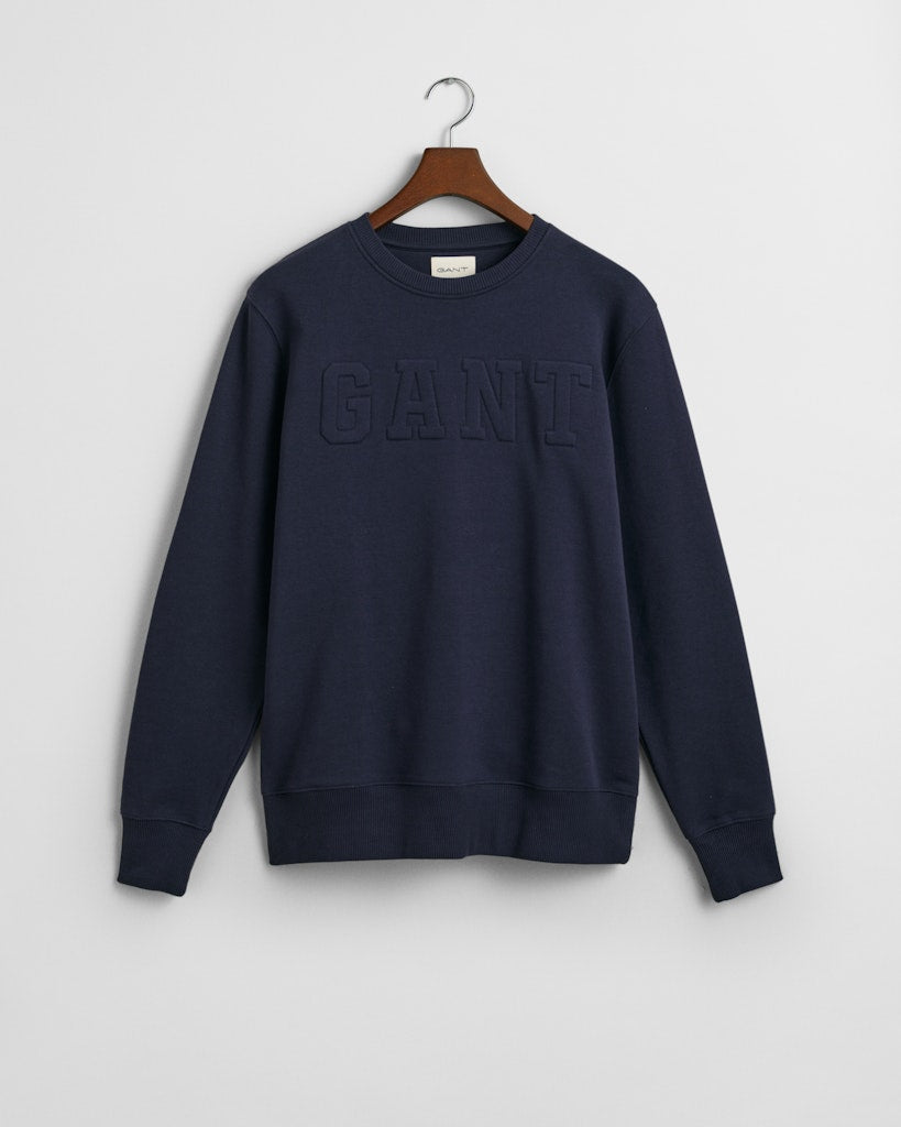Gant miesten collegepusero, K EMBOSSED C-NECK SWEAT TUMMANSININEN