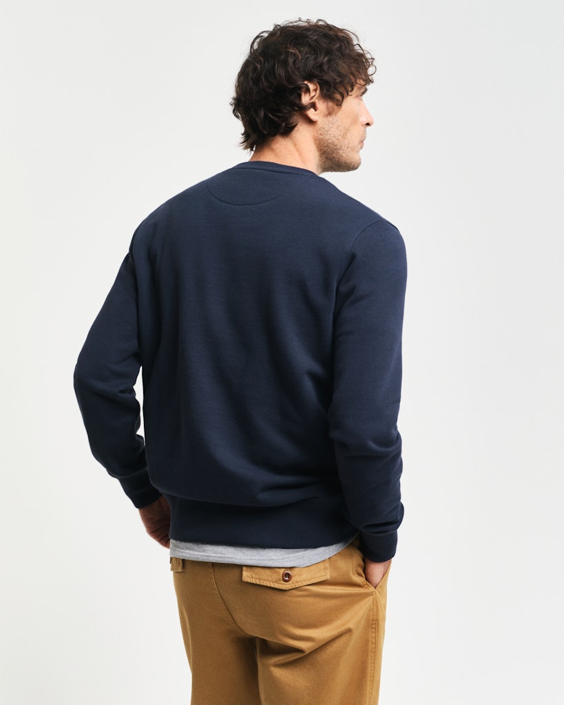 Gant miesten collegepusero, K EMBOSSED C-NECK SWEAT TUMMANSININEN