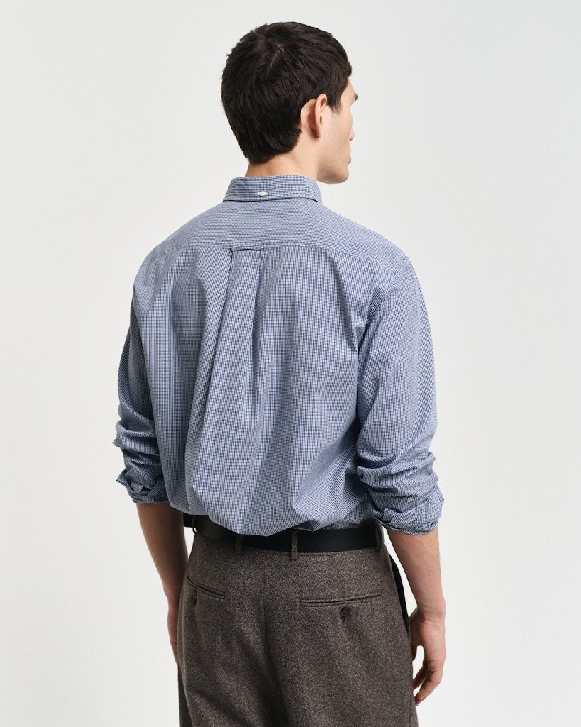 Gant miesten kauluspaita, K POPLIN MICRO GINGHAM SININEN RUUTU
