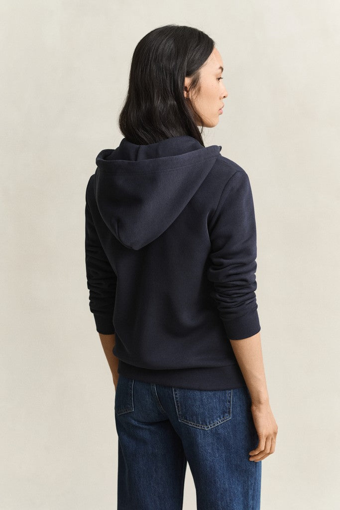 Gant naisten huppari Tonal Shield Zip Hoodie, tummansininen