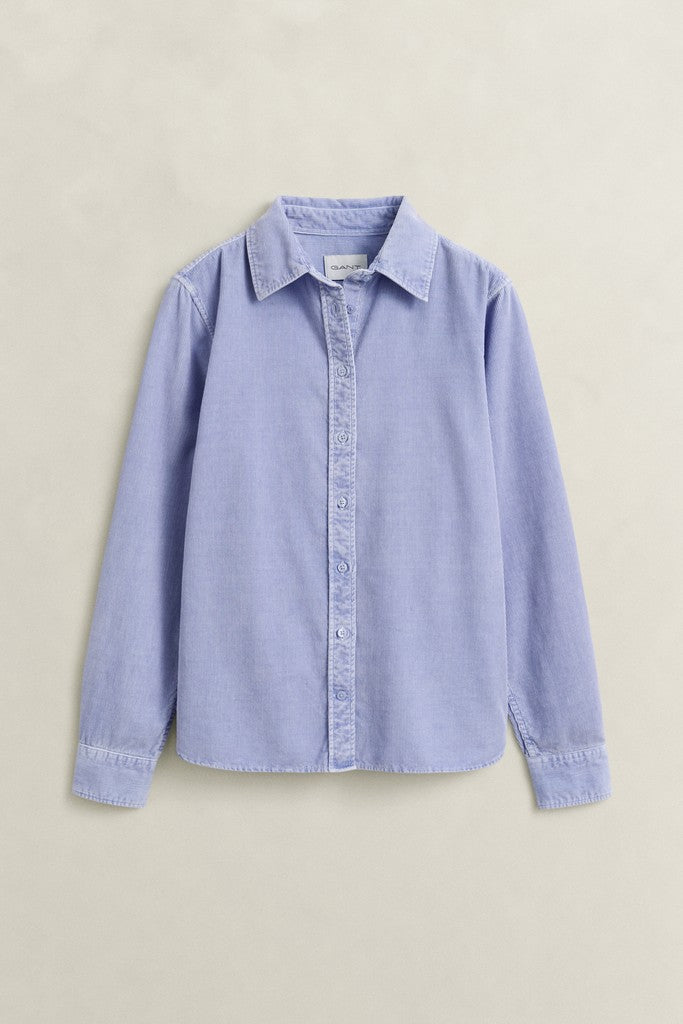 Gant naisten paitapusero Regular Corduroy Shirt, vaaleansininen