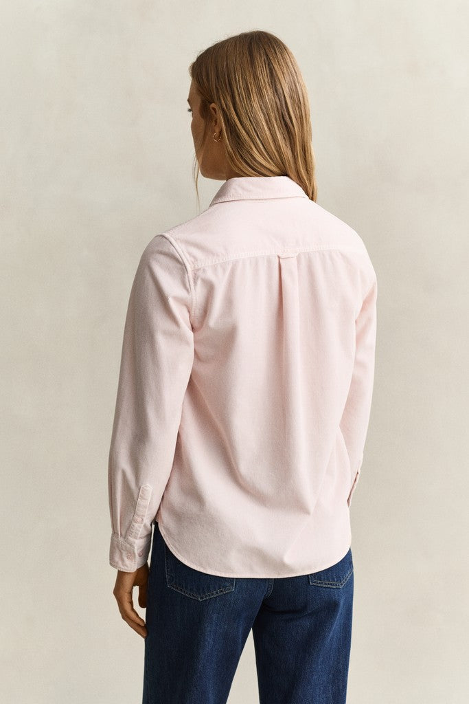 Gant naisten paitapusero Regular Corduroy Shirt, vaaleanpunainen