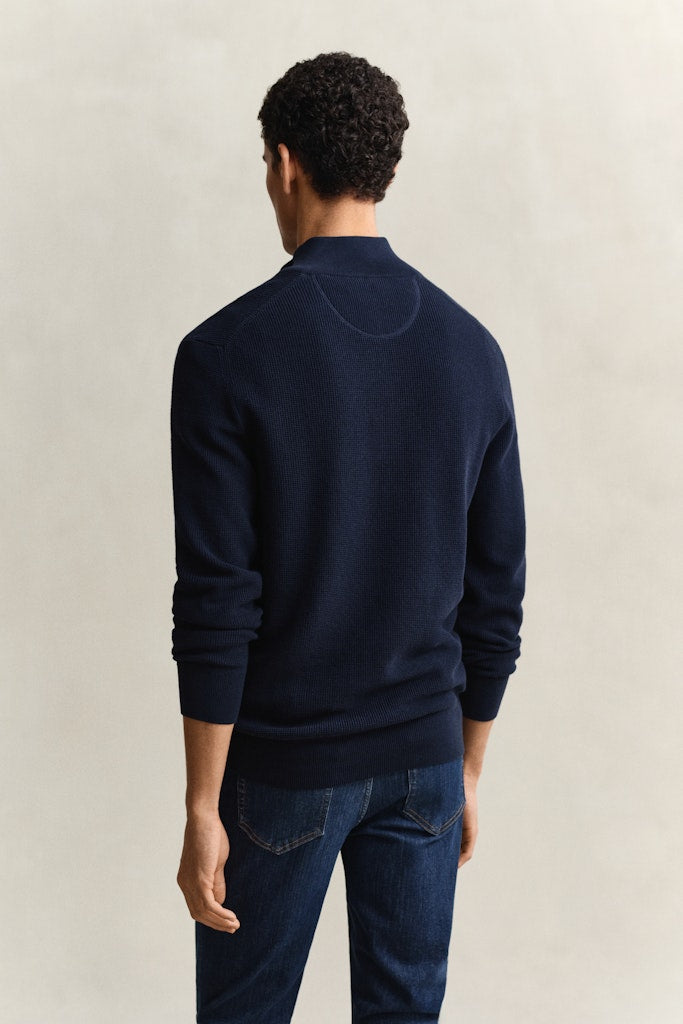 Gant miesten neulepusero Micro Textured Half Zip, tummansininen