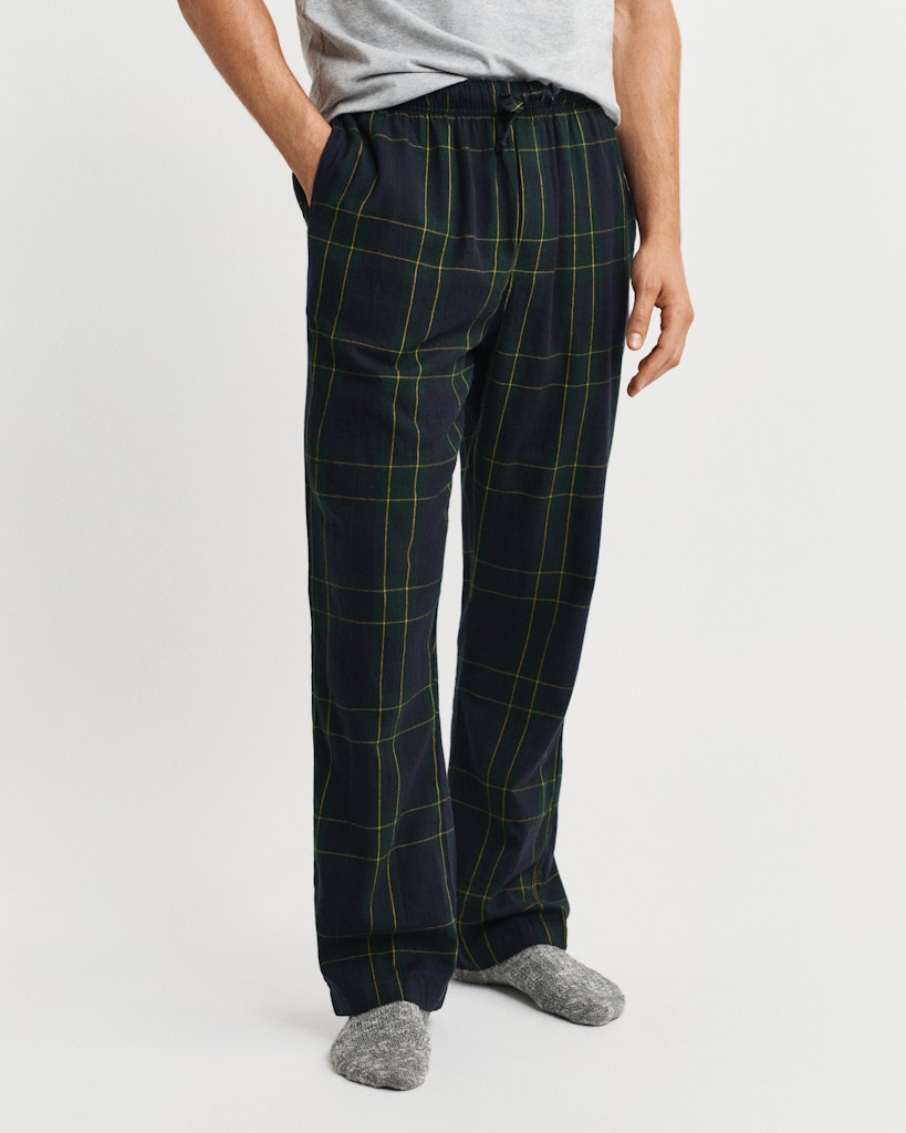 Gant miesten pyjamahousut Flannel Pant, sininen kuosi