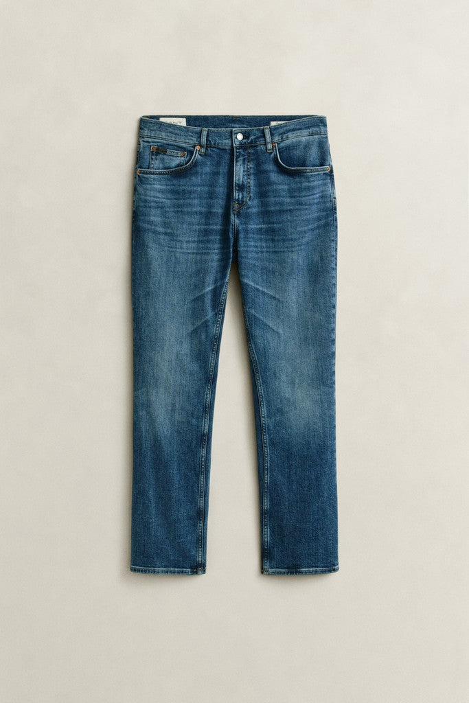 Gant miesten farkut Classic Regular Denim Jeans, Mid Blue Broken In