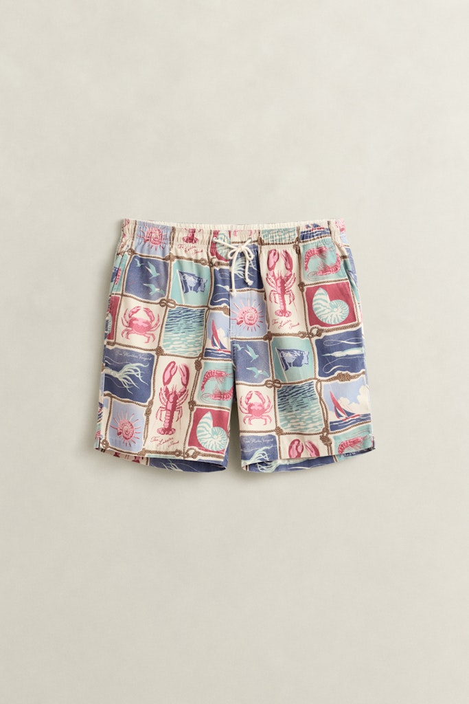 Gant miesten shortsit Nautical Shorts, punainen kuosi