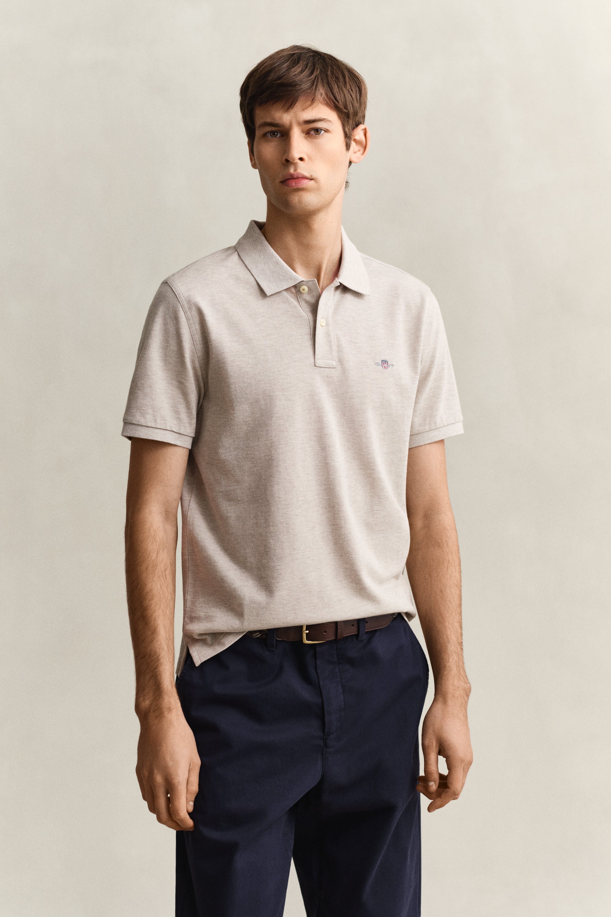 Gant miesten pikeepaita Reg Shield SS Piqué Polo, beige