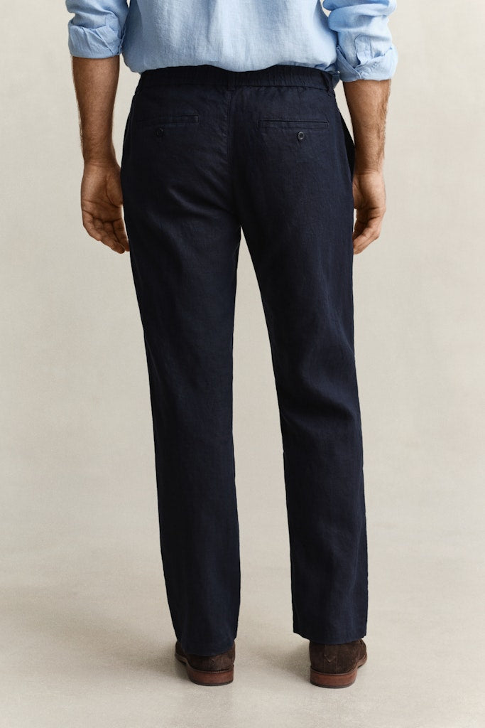 Gant miesten housut Regular Linen Pant, tummansininen