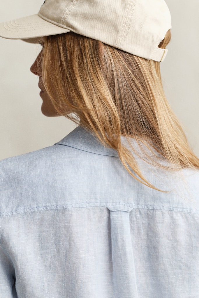 Gant naisten paitapusero Regular Fit Linen Shirt, Vaaleansininen