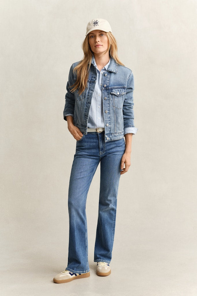 Gant naisten paitapusero Regular Fit Linen Shirt, Vaaleansininen