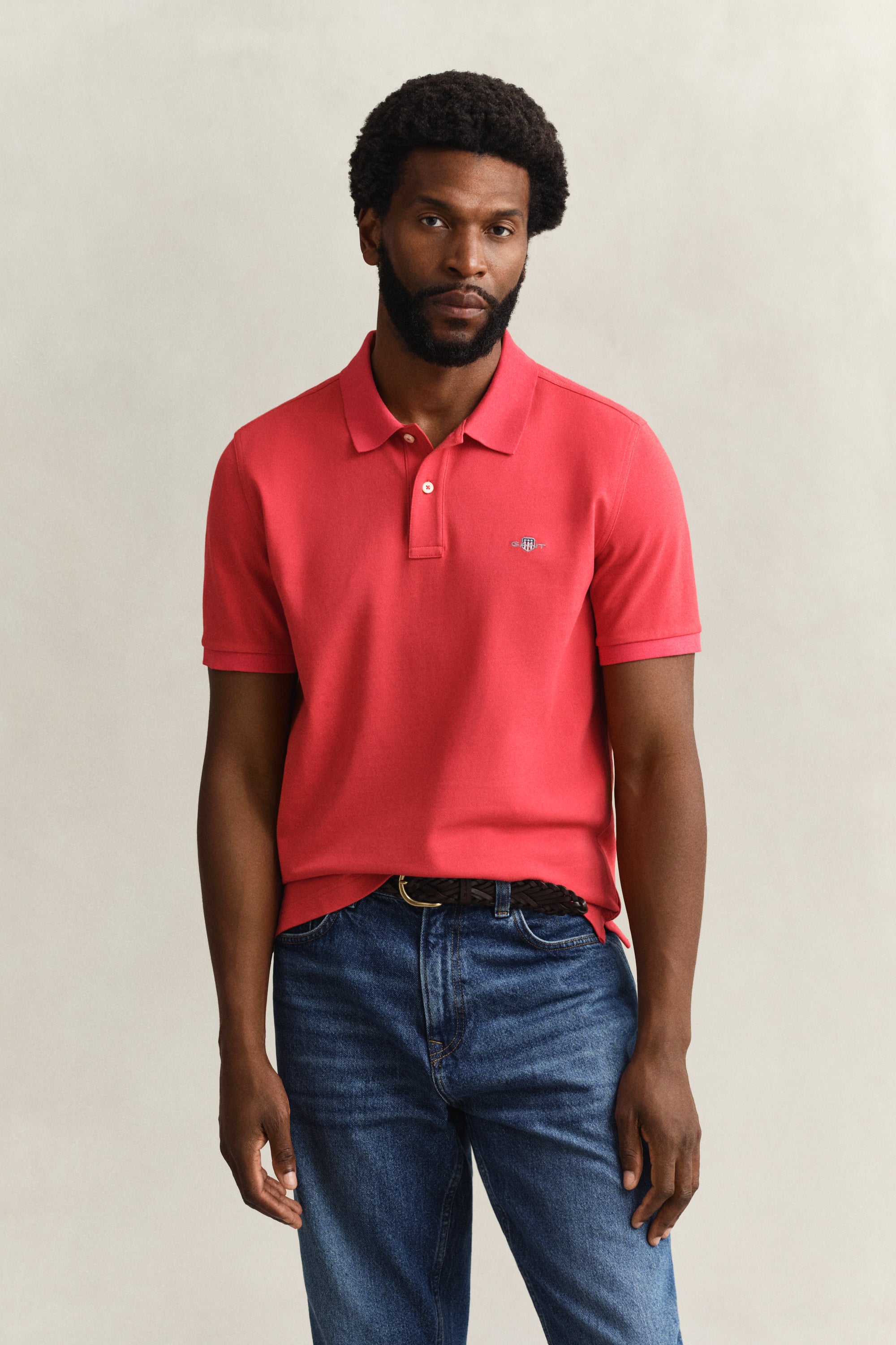 Gant miesten pikeepaita Regular Fit Shield Piqué Polo Shirt, punainen