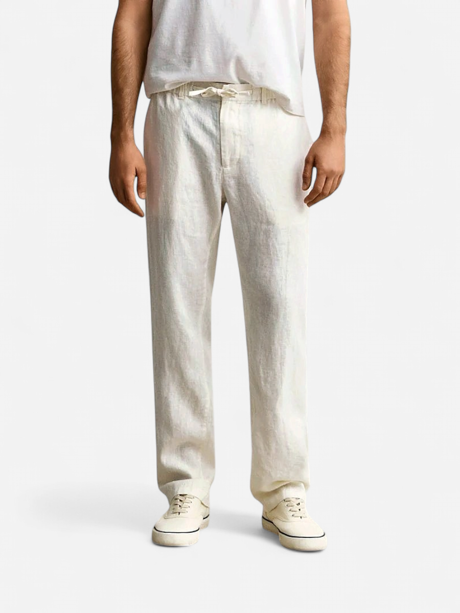 Gant miesten housut Regular Linen Pant, kerma - Kekäle.fi