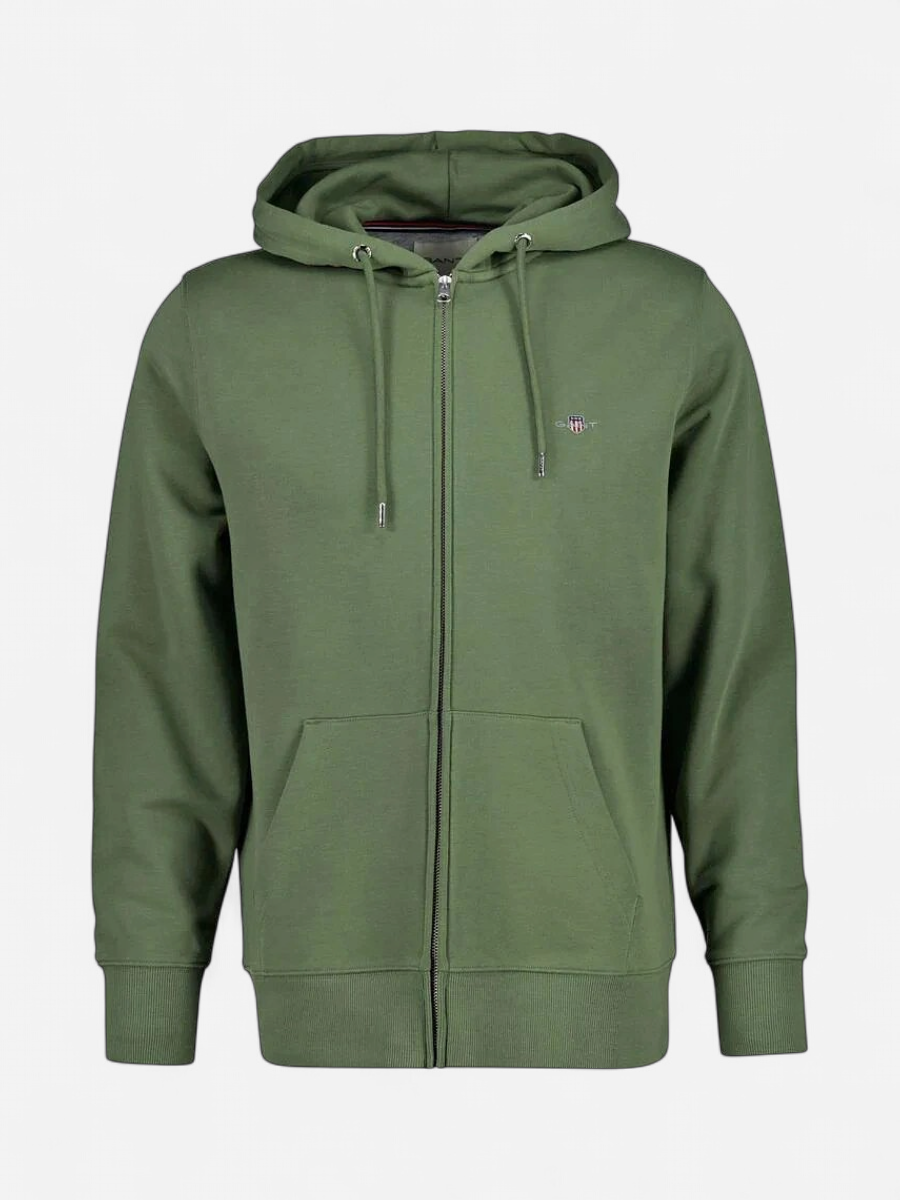 Gant miesten huppari Shield Zip Hoodie, vihreä - Kekäle.fi
