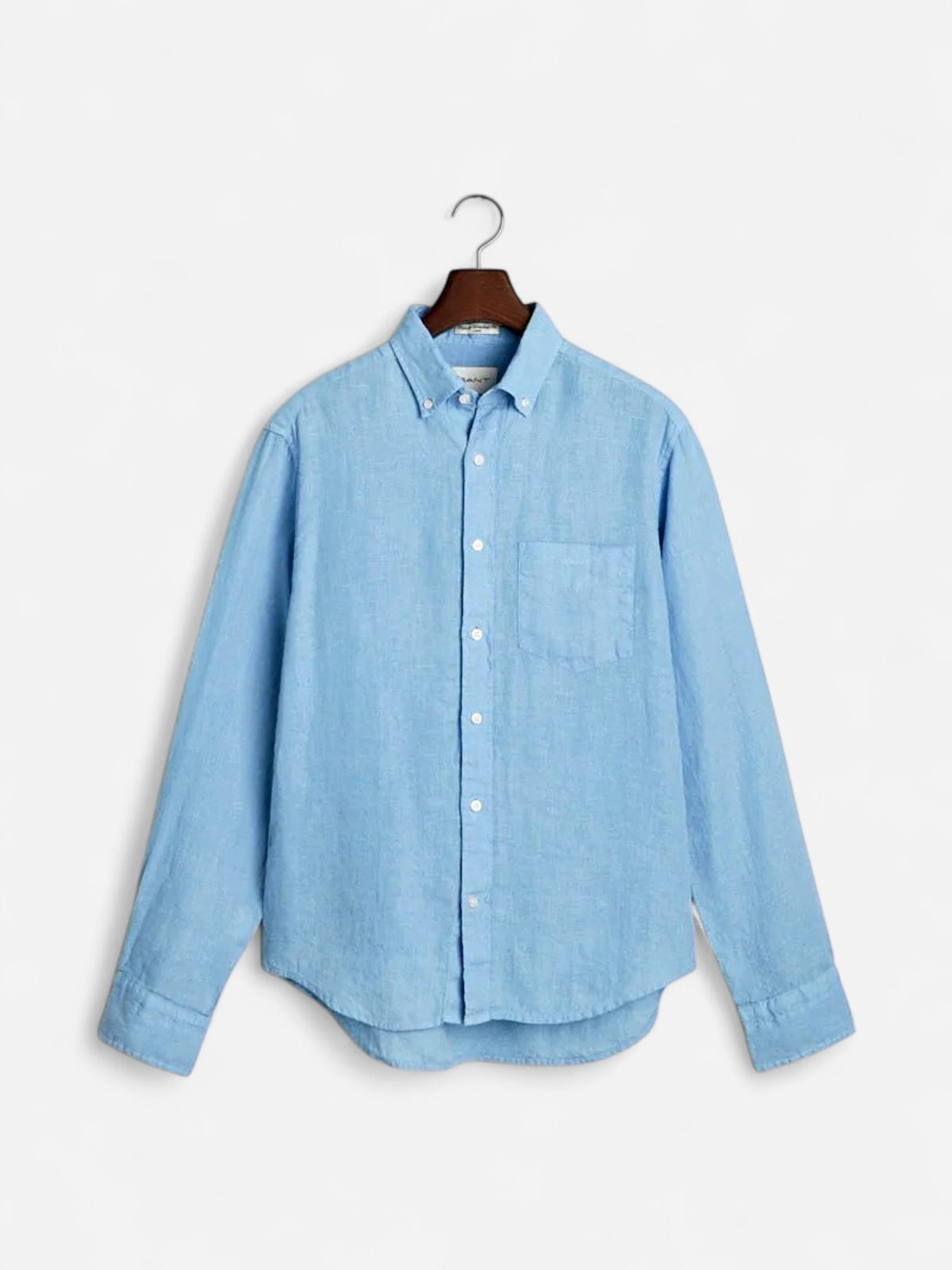 Gant miesten kauluspaita K Reg Garment Dyed Linen Shirt, vaaleansininen - Kekäle.fi