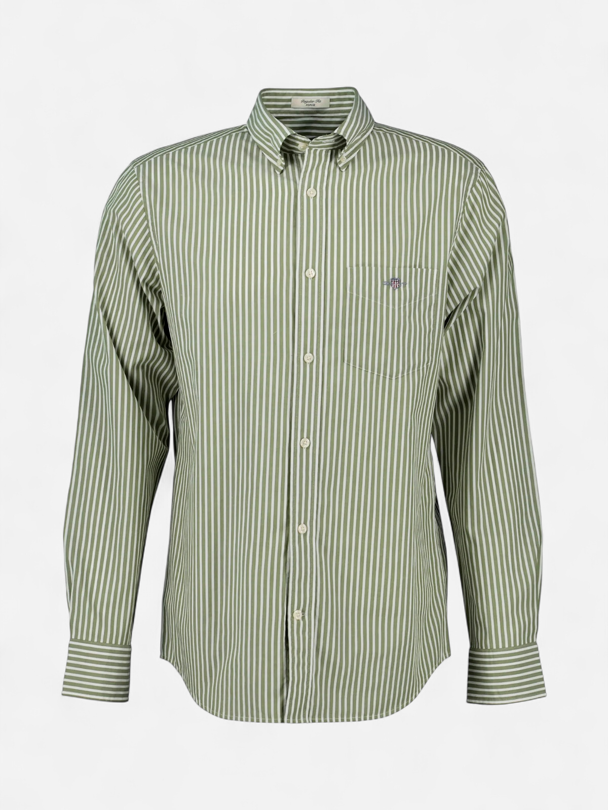 Gant miesten kauluspaita Reg Classic Poplin Stripe, kuosi vihreä - Kekäle.fi