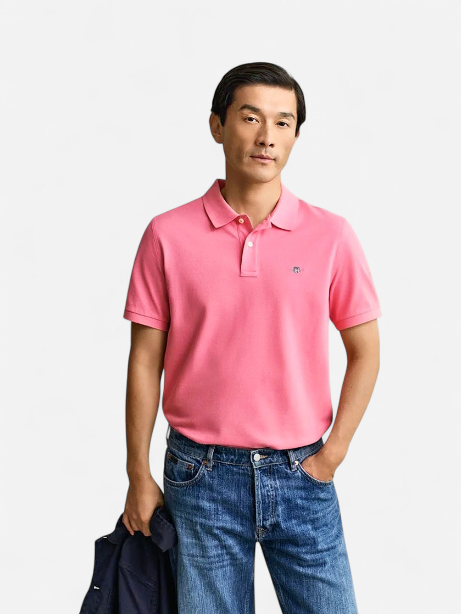 Gant miesten pikeepaita Shield, vaaleanpunainen - Kekäle.fi