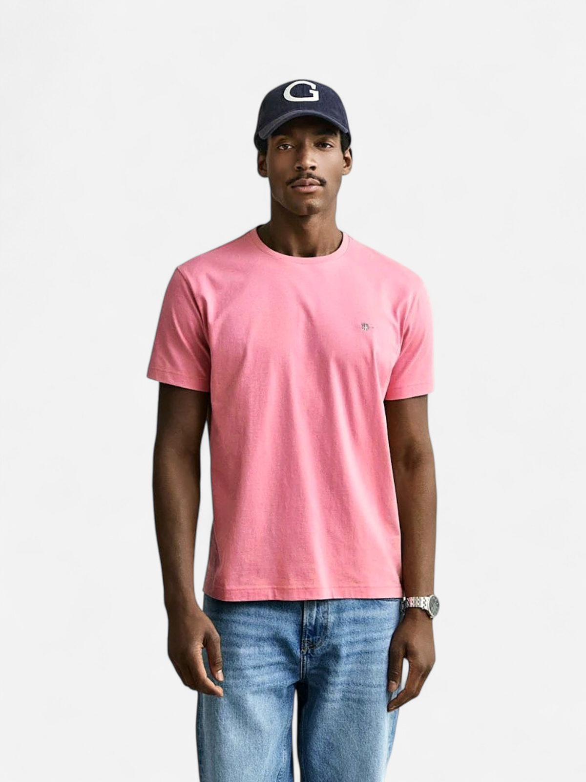 Gant miesten t-paita Reg Shield SS T-Shirt, vaaleanpunainen - Kekäle.fi