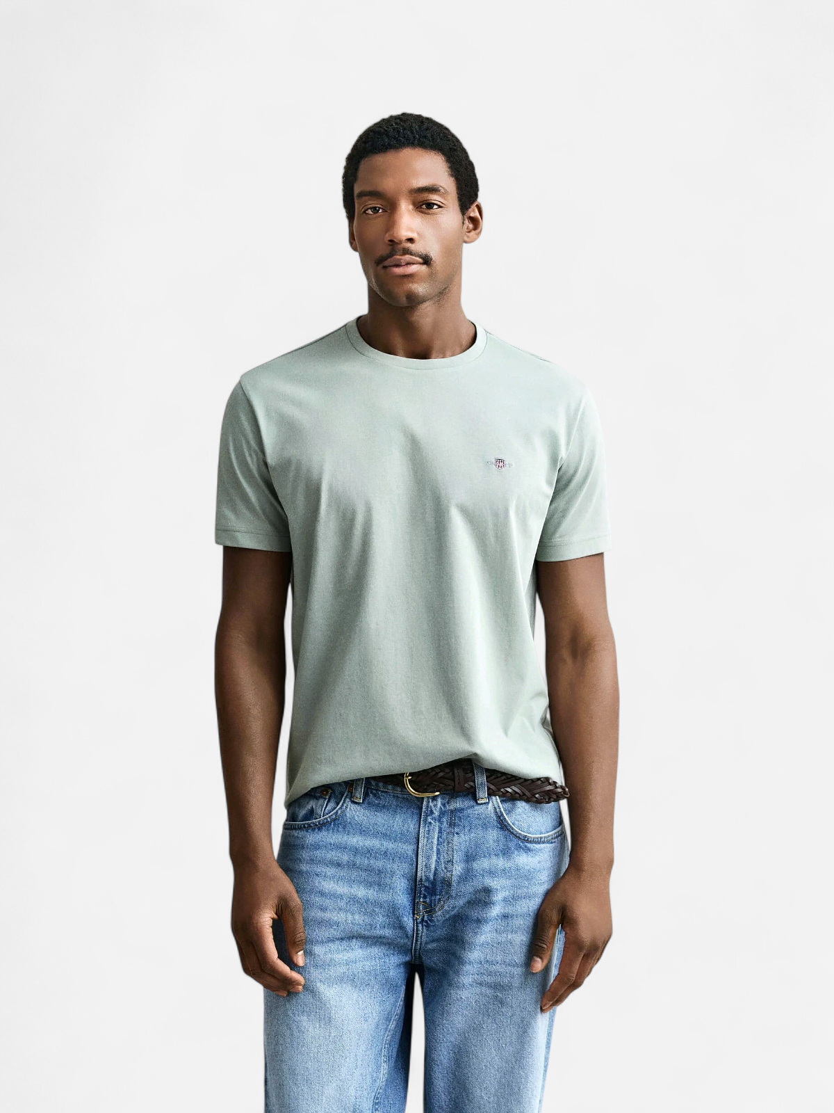 Gant miesten t-paita Reg Shield SS T-shirt, vaaleanvihreä - Kekäle.fi