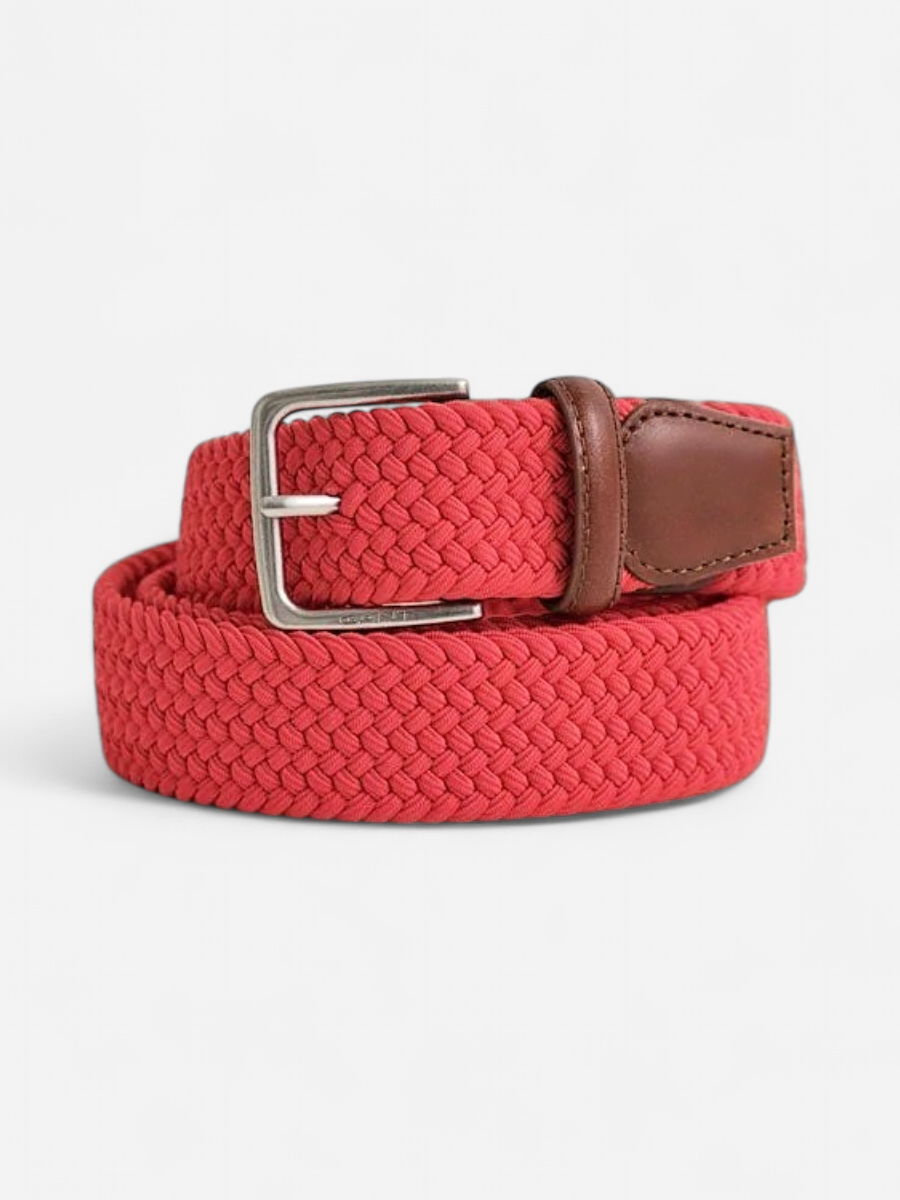 Gant miesten vyö Elastic Braided, punainen - Kekäle.fi