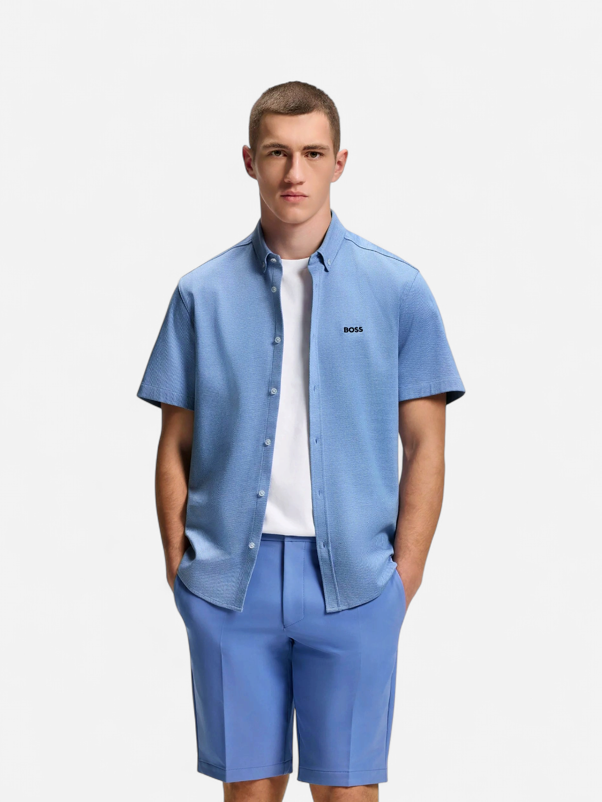 Hugo Boss miesten lyhythihainen kauluspaita ST_Motion SS shirt, keskisininen - Kekäle.fi