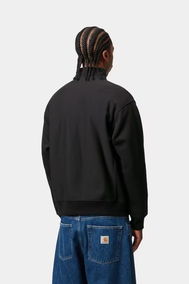 Carhartt miesten collegepaita Half Zip American Script Sweatshirt, musta