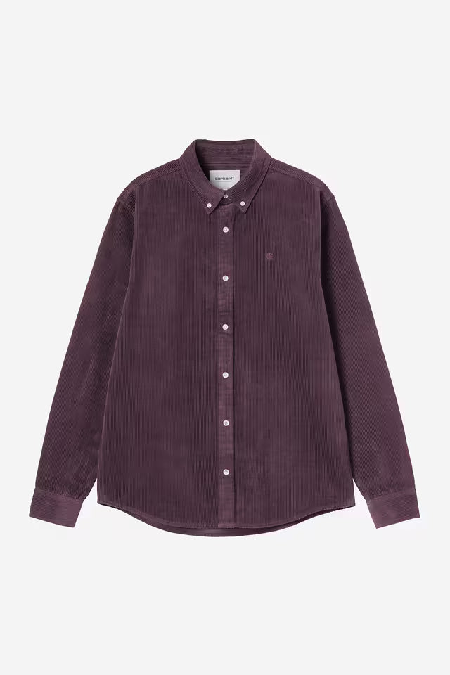 Carhartt miesten kauluspaita Madison Cord Shirt, violetti