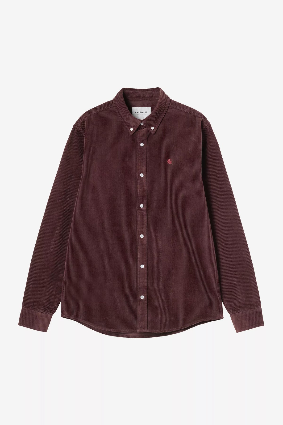 Carhartt miesten kauluspaita L/S Madison Cord Shirt, Amarone