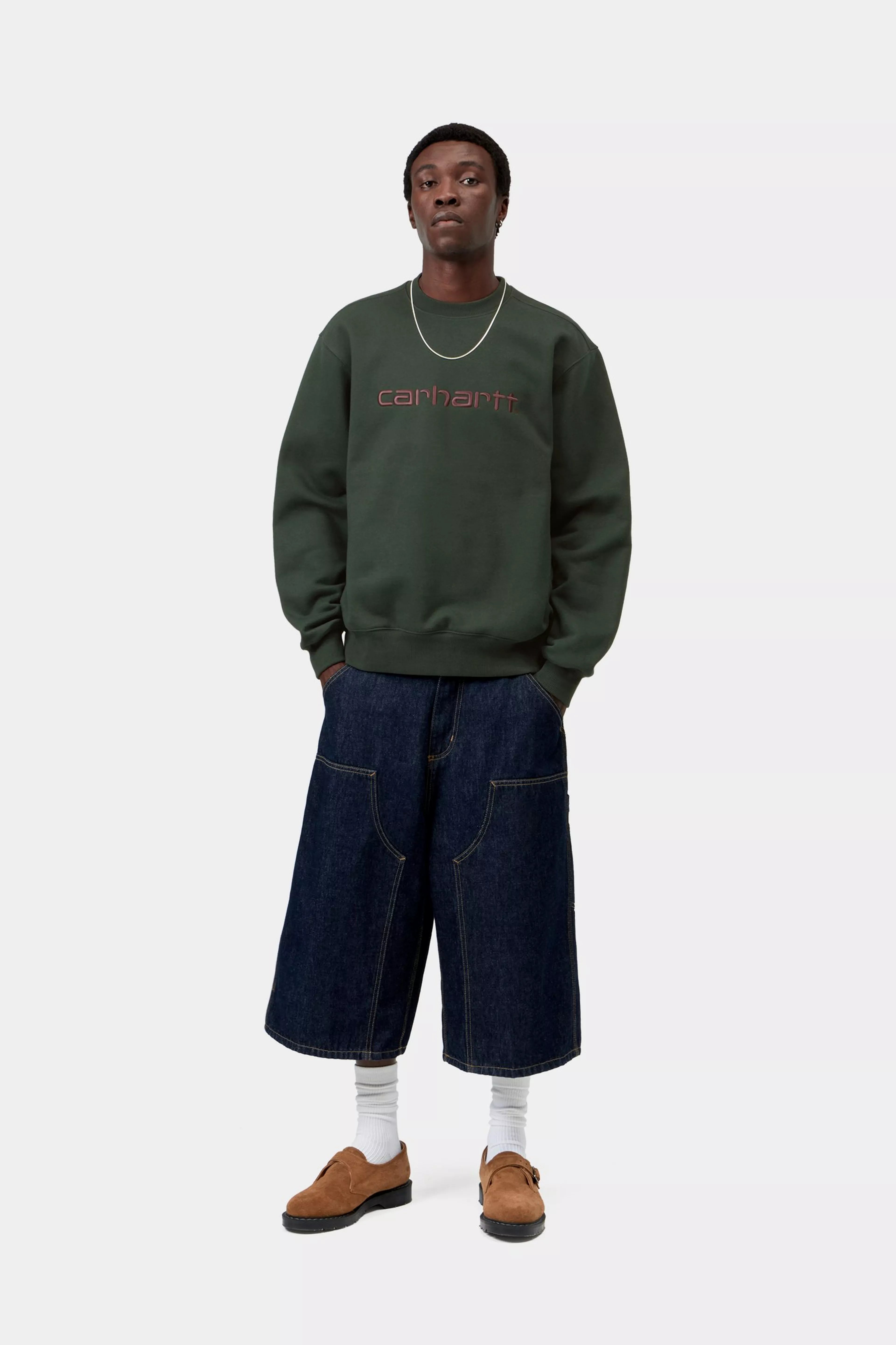 Carhartt miesten collegepaita Carhartt Sweatshirt, tummanvihreä