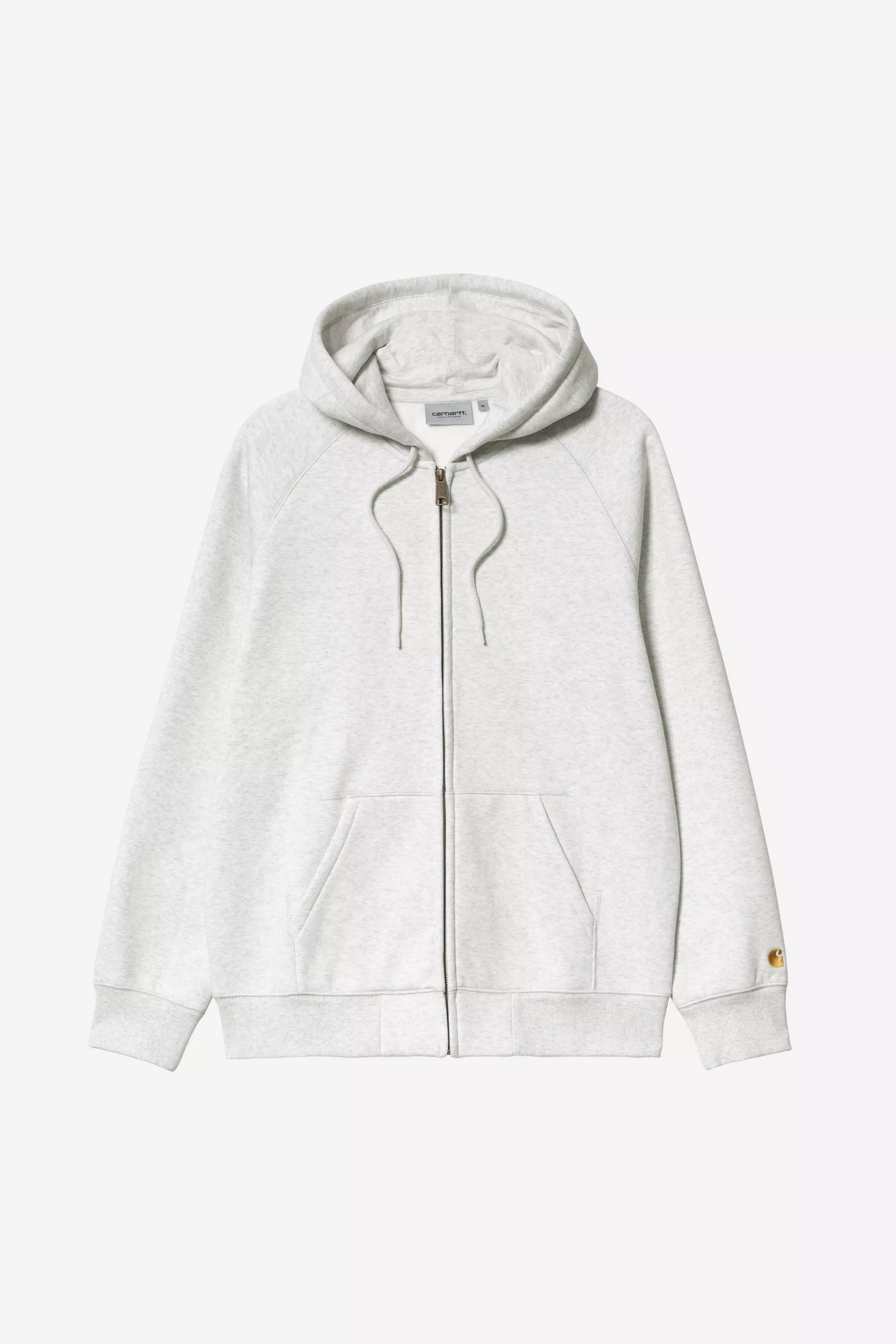 Carhartt miesten Huppari Hooded Chase Jacket, Vaaleanharmaa meleerattu