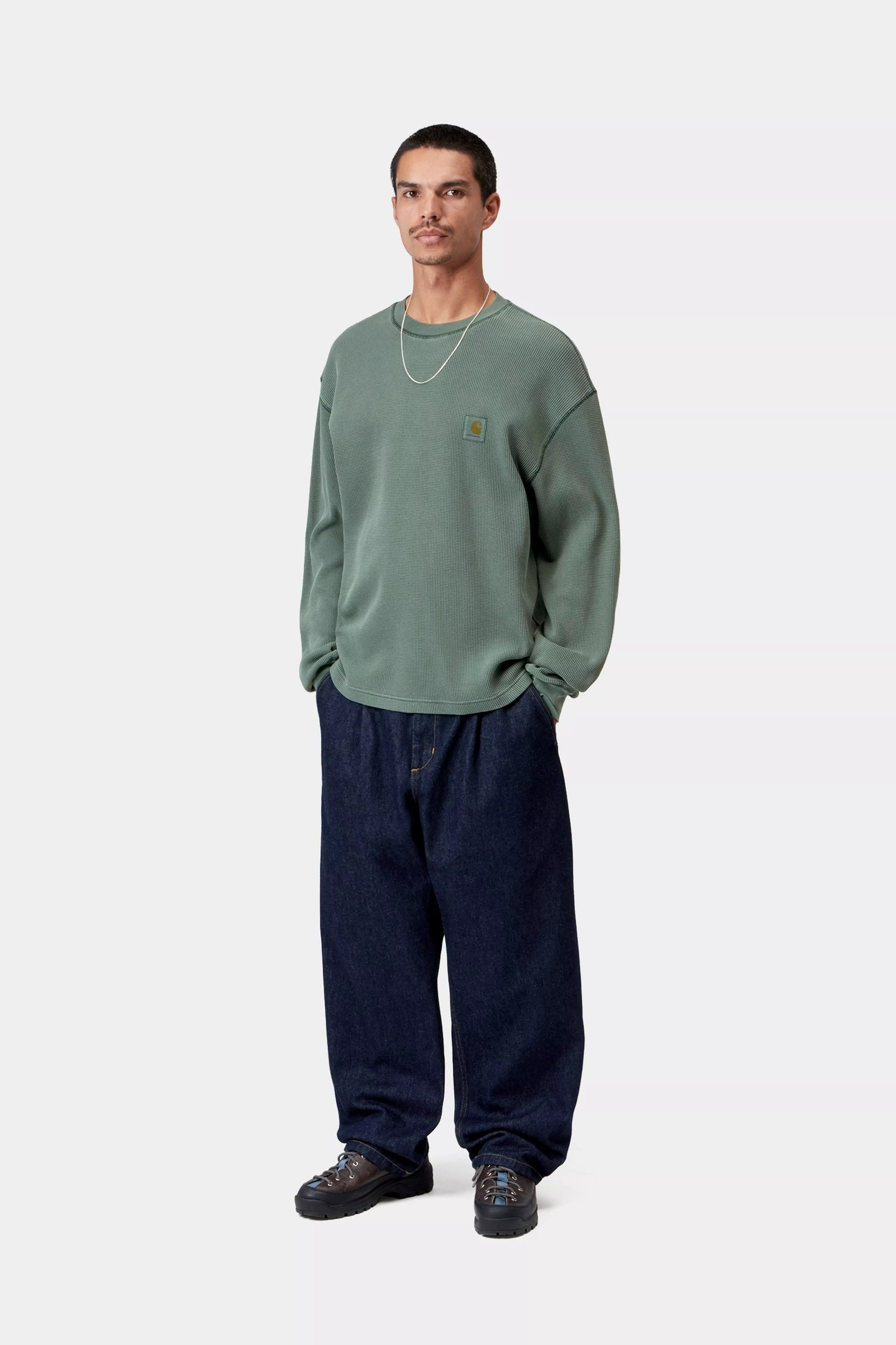 Carhartt miesten pitkähihainen paita Vista Waffle, vihreä