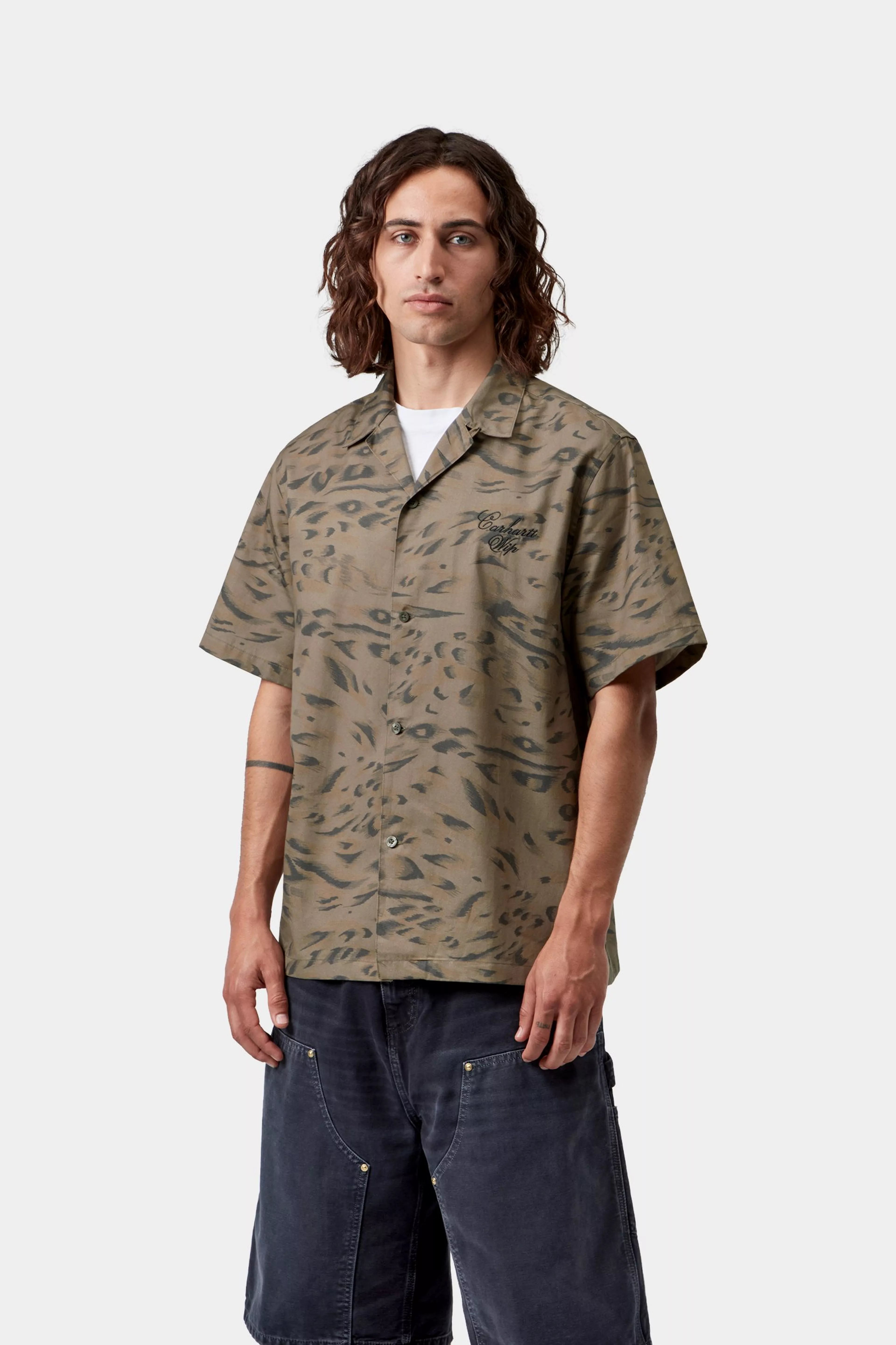 Carhartt miesten lyhythihainen kauluspaita Travon, vihreä kuosi