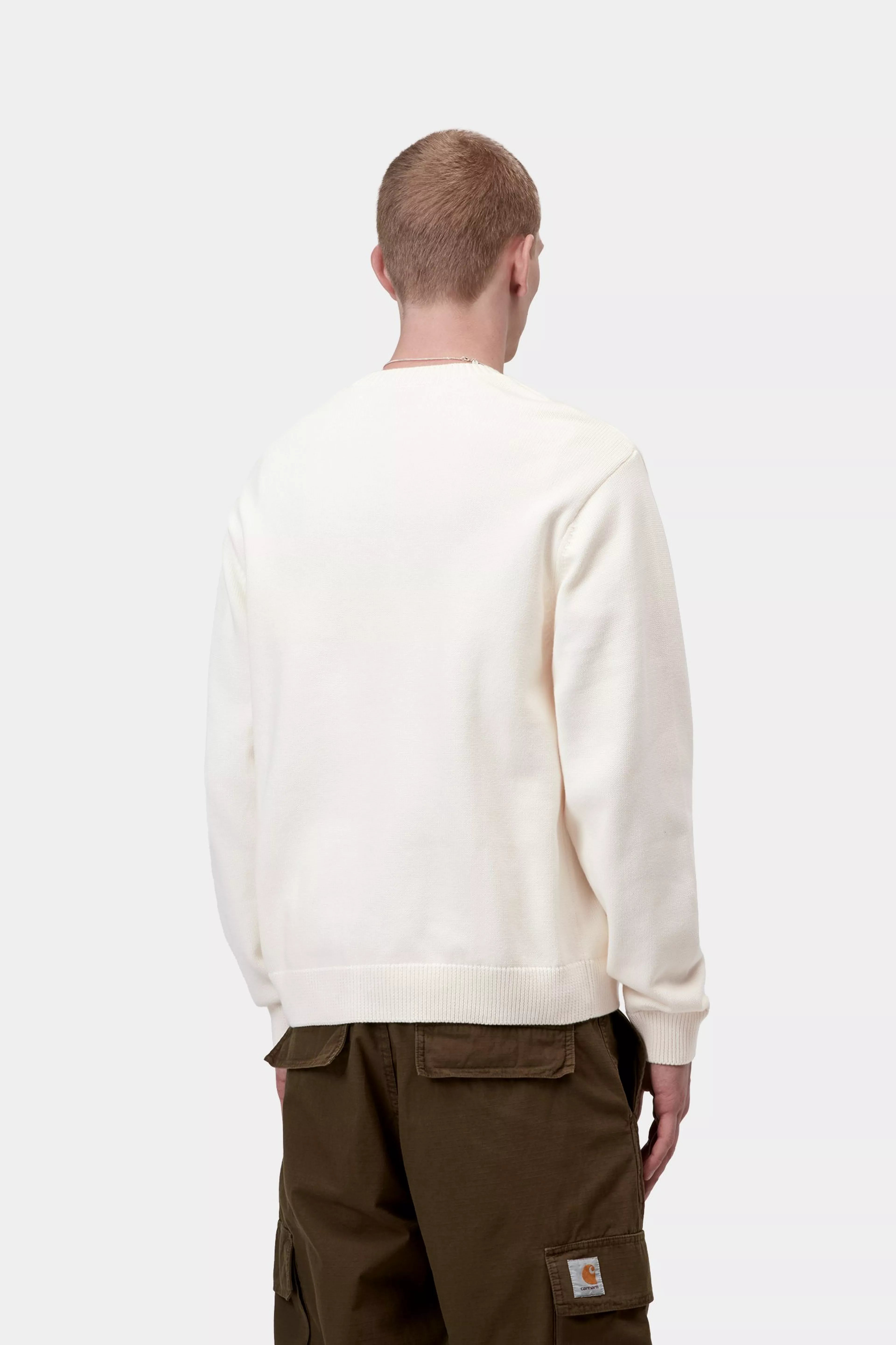 Carhartt miesten neulepusero Deck Sweater, luonnonvalkoinen