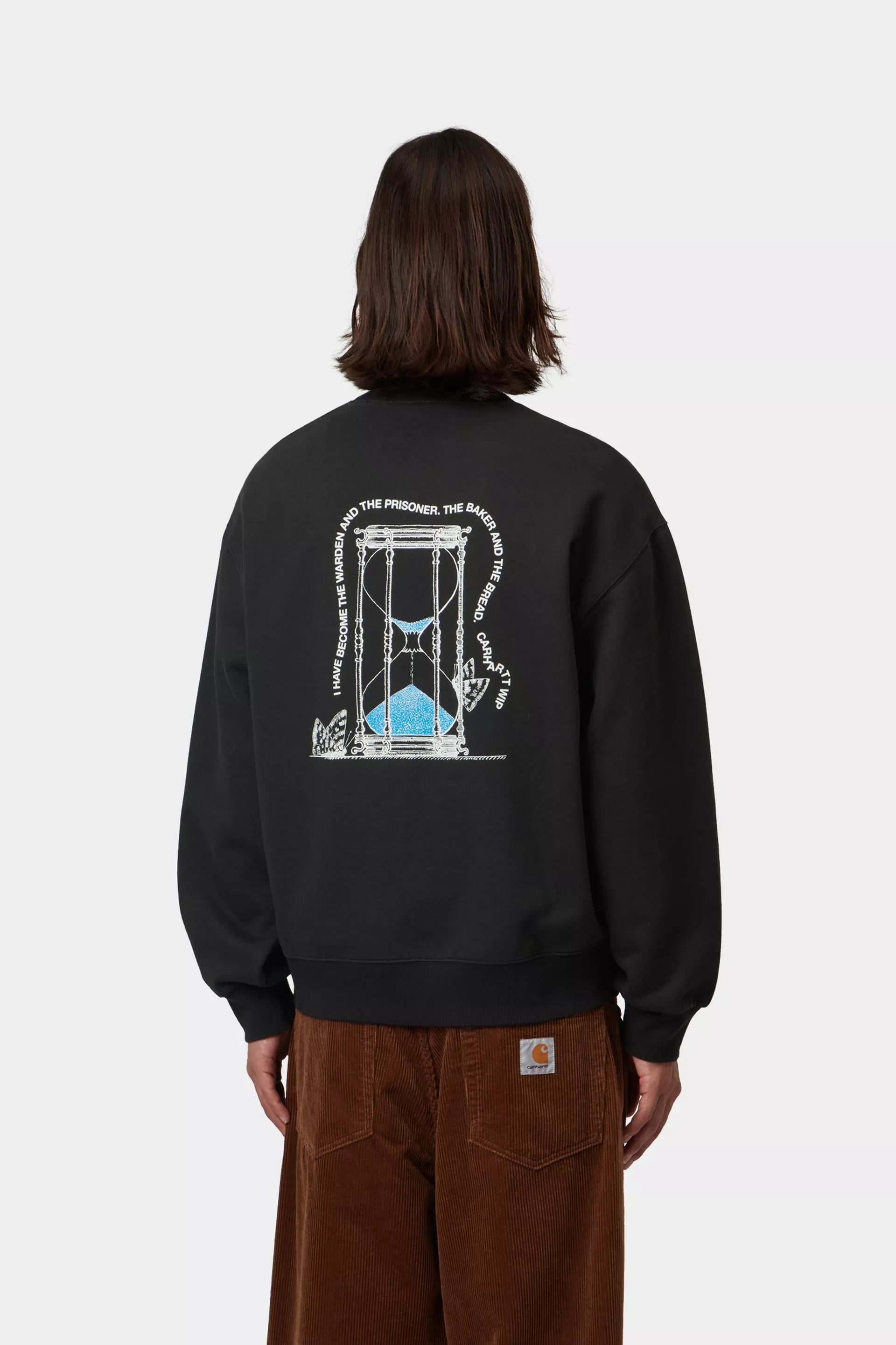 Carhartt miesten collegepaita Hourglass Sweatshirt, musta