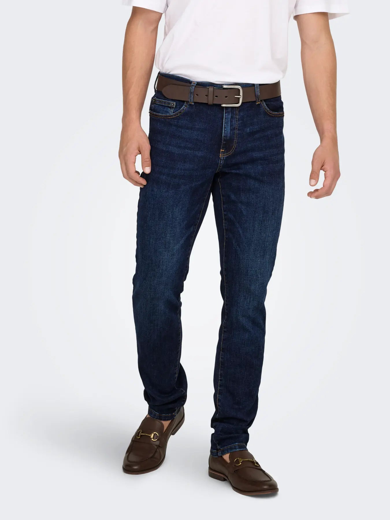 Only and Sons miesten farkut Loom Slim 6749, Dark Blue Denim