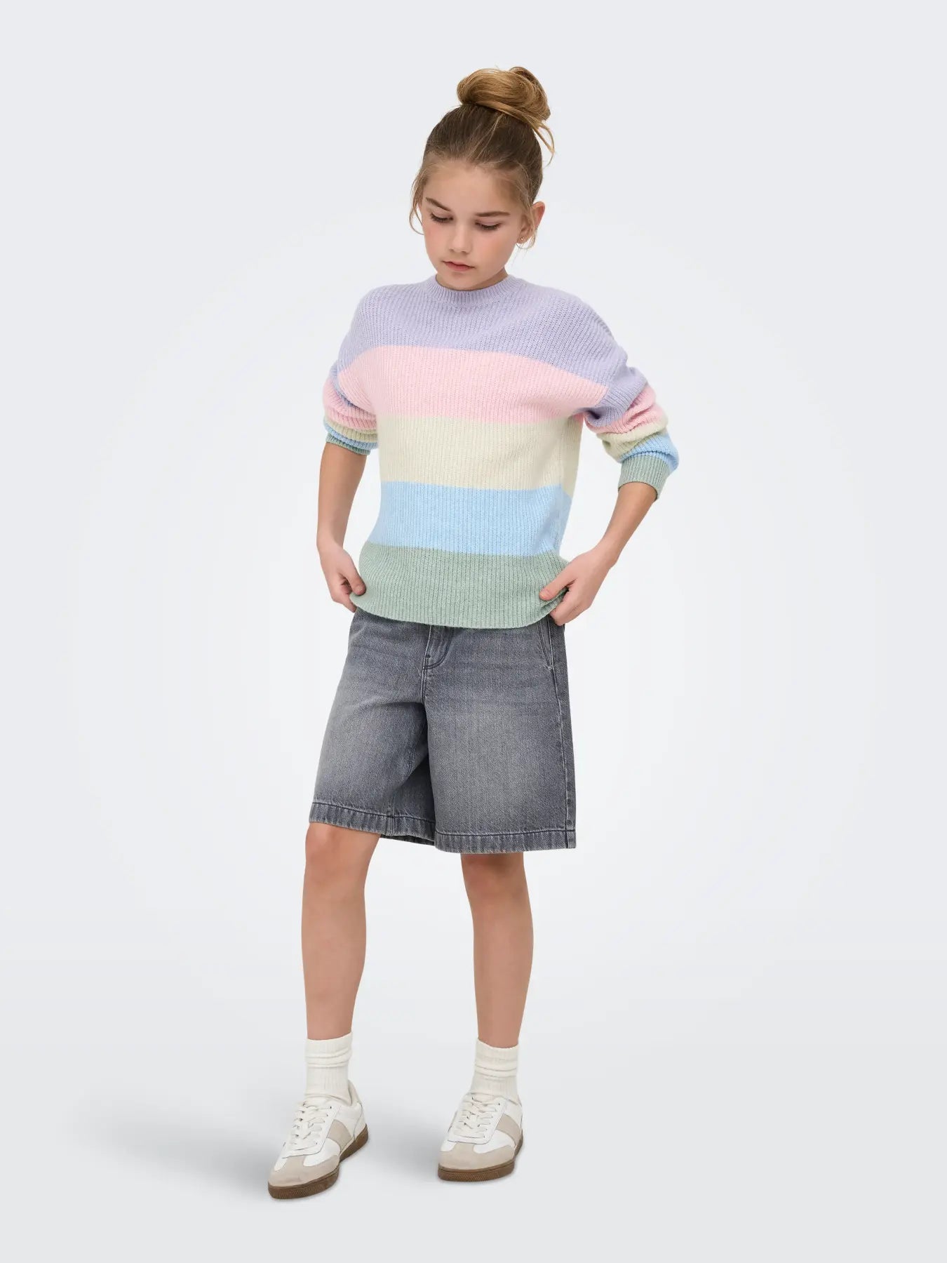Kids Only lasten neulepusero Kogsandy LS Stripe Pullover, vaaleansininen