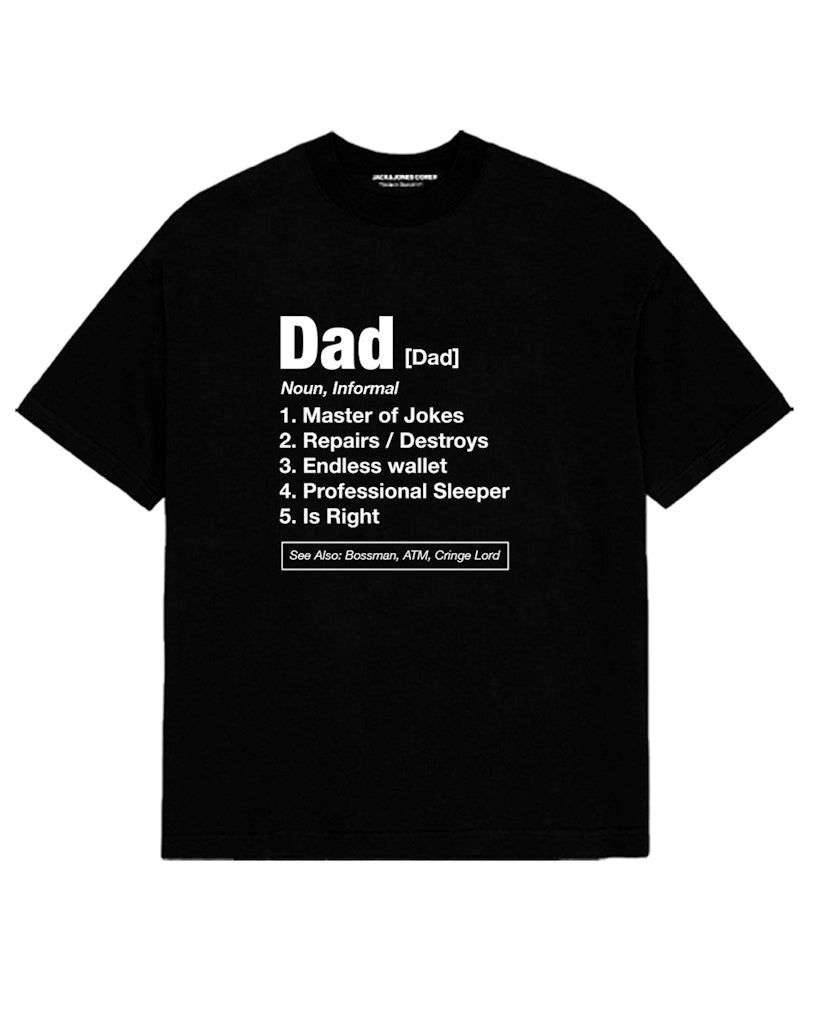 Jack and Jones miesten t-paita Dad Tee SS Crew Neck, musta