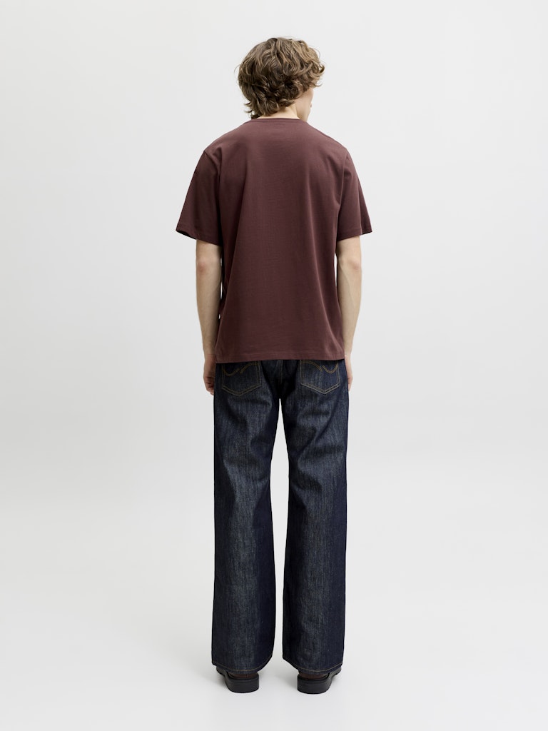 Jack and Jones miesten T-paita Logo Tee O-neck, Bitter Chocolate