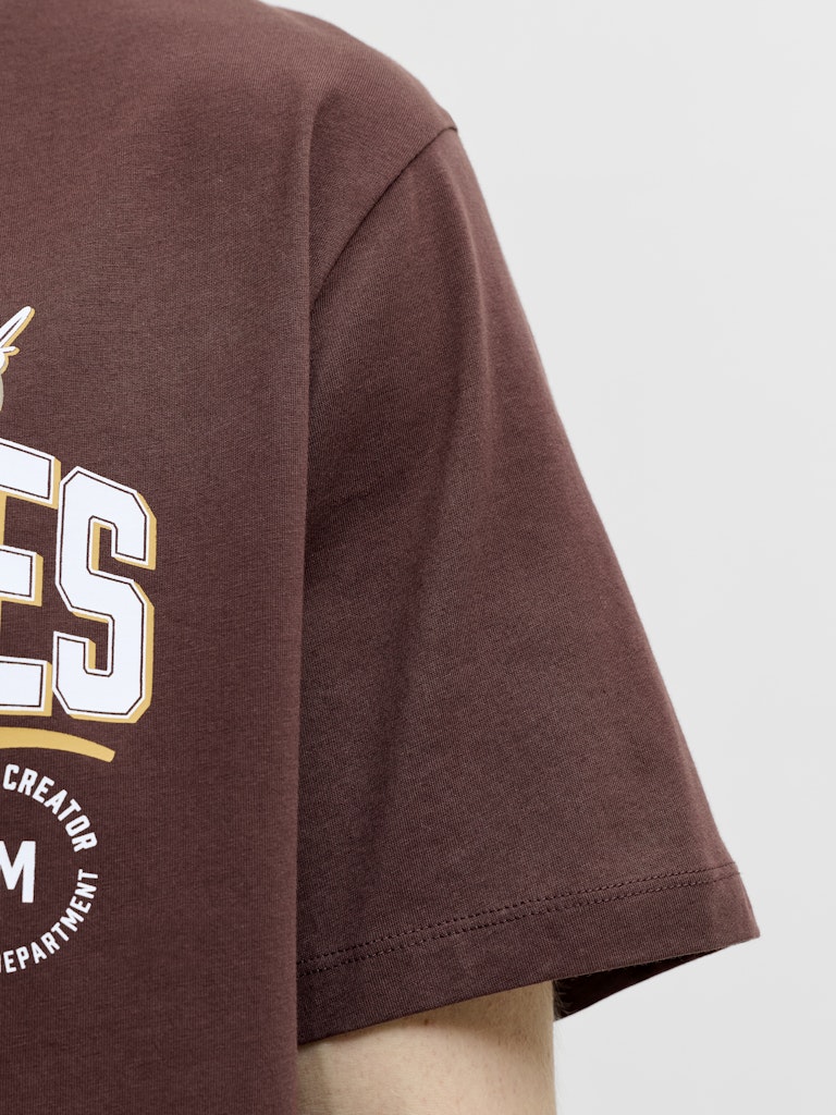 Jack and Jones miesten T-paita Logo Tee O-neck, Bitter Chocolate
