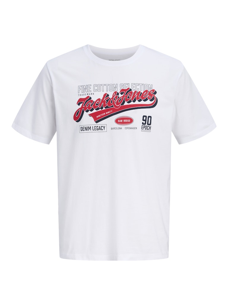 Jack and Jones miesten T-paita Logo Tee O-neck, valkoinen