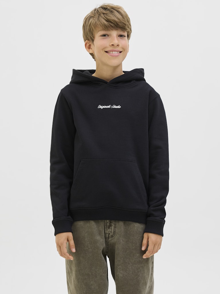 Jack and Jones Junior lasten huppari JORNORREBRO EMB SWEAT HOOD NOOS JNR, musta